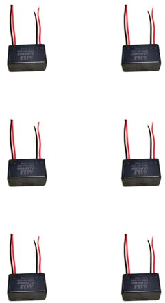 Janasiba Lot de 6 mini transformateurs AC 220 V vers DC 5 V/1 A 5 W étanches en fonte époxy pour lumière, alimentation, coupe-circuit