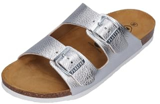 PLAKTON Damen Pantoletten BETA 180010 plata, Größe:40 EU