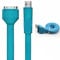 TECHGEAR Strong Flat Noodle USB Data Sync & Charging Cable for iPhone 2G 3G 3GS 4 4S - 1M Length (BABY BLUE)