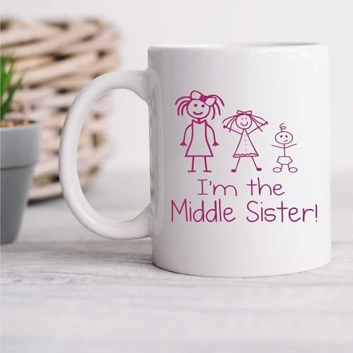 60 Second Makeover Limited I'm The Middle Sister Mug Siblings Sisters Ceramic Cup Present Big Sister Little