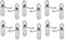 Golden Grace Victorian Scroll Premium Door Handles on Shaped Backplate Lever Latch in Polished Chrome Finish, Epsom Design, 6 Pairs