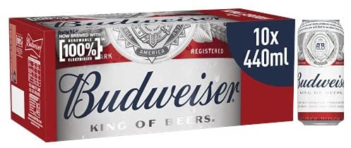 Budweiser Lager Beer Can, 10 x 440ml
