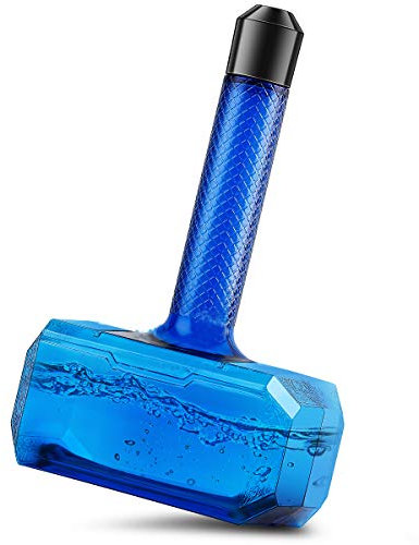 moofin - Thor Hammer Water Bottle - 1.7 Liter Black - BPA Free Mjolnir Sports Hydro Novelty Funny Gift Leakproof Durable, Non Toxic, for Fitness Outdoor Adults, 58Oz (Blue)