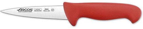 Arcos Serie 2900 - Caja 6 uds Cuchillo Carnicero - Hoja de Acero Inoxidable NITRUM de 130 mm - Mango inyectado en Polipropileno Color rojo (6 UDS)