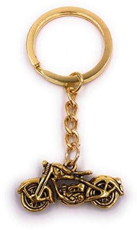 H-Customs Chopper Motorcycle Bike Keychain Pendant Golden made of metal