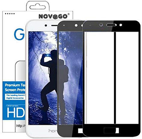 NOVAGO compatible avec Huawei Honor 6A - Pack de 2 films en verre trempé protection écran ultra résistant anti explosion de l'écran, films couvrent tout écran (Noir)