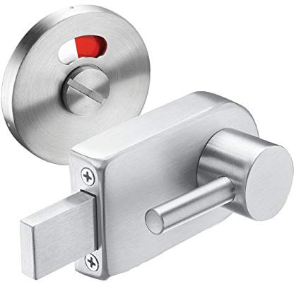 Disabled Toilet Door Lock with Disabled Indicator Bolt in Satin Stainless Steel
