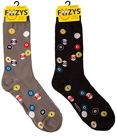 Foozys Herren Billard Coole Sportneuheit Crew Socken | 2 Paar