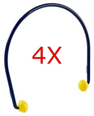 3M Tappi per orecchie antirumore PROFESSIONALI con archetto, attenuazione 23 dB, omologazione CE - CONFEZIONE DA 4 PEZZI