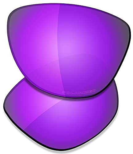 SAUCER Verres de rechange haut de gamme pour lunettes de soleil Oakley Frogskins OO9013 | Frogskins Low Bridge Fit OO9245 Lunettes de soleil High Defense – Violet violet polarisé