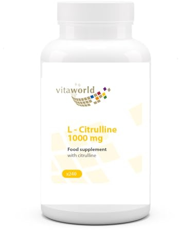 Vita World L-Citrulline 1000 mg 240 Tablets l Highly dosed 1000 mg - citrulline per Tablet l Vegetarian