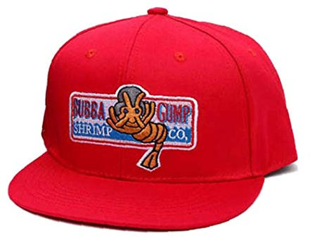 Unisexjustierbares Bubba Gump Shrimp Baseballmütze Co. gestickte Biegung Brimmed Hysteresen-Hut für Frauen-Männer (rot 2)