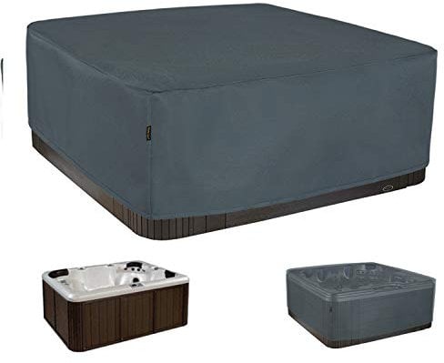 Whirlpool Outdoor Abdeckung, Rechteckige Pool Cover, Winterabdeckplane Poolabdeckung, Grau 200x200x85H cm