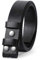 WERFORU Snap Buckle Belt For Men Replacement Leather Belt Strap Without Buckle Strap 1.5 Inch Wide Black