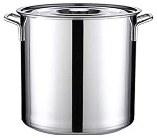 WHLMYH Maceta, olla de sopa con tapa, olla de alta profundidad, apta para lavaplatos, olla antiadherente, plata, 32 cm y 30 cm