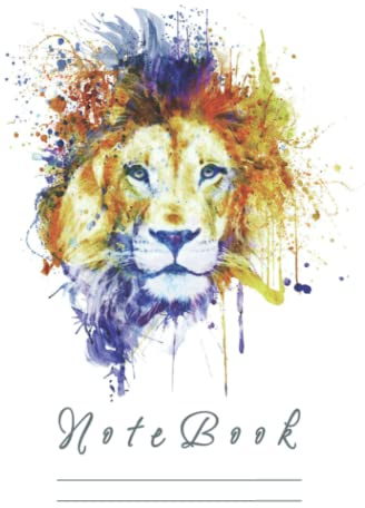 Notebook LION, 100 pages, notebook with a lion pattern, matte cover, size 6*9