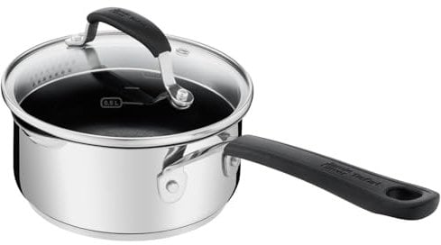 Tefal Jamie Oliver Quick & Easy E3032244 Stainless Steel 16cm Induction Sauce Pan with Glass Lid