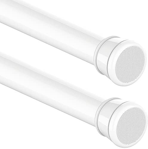 2Stücks Duschstange Ohne Bohren Duschvorhangstange Teleskopstange für Kleiderschrank, Diy-Projekte, Badezimmer 50-80Cm(2Stücks) Weiß(Durchmesser 25mm)