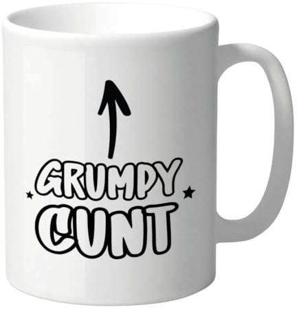Rude Mug - Grumpy C**t, Funny Gift for Him, Her, Colleagues, or Birthdays