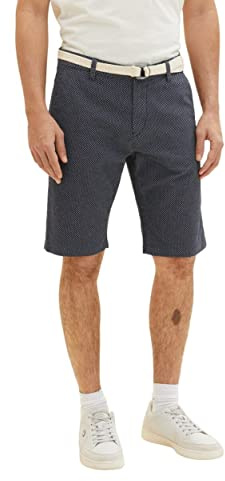 TOM TAILOR Herren Bermuda Shorts 1035041, 29423 - Navy White Dobby, 30