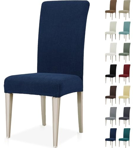Ystyle Stretch Stuhlhussen 6er Set, Stuhlbezug Elastisch Abnehmbarer Waschbarer, Universal Hussen Für Stühle, Stuhlbezüge Chair Cover Für Hotel Bankett Küche Restaurant Hochzeit Party, Blau
