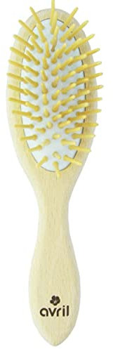Avril - Brosse à Cheveux - En Bois de Hêtre Français PEFC - Support Caoutchouc Naturel - Picots Doux et Massants - Produit Vegan, Fabriqué en France