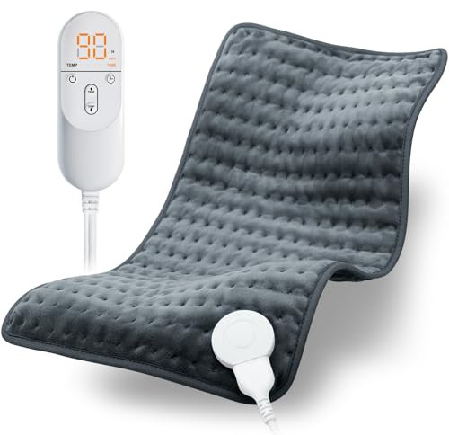 Heating Pad for Back Pain Relief, Electric Heating Pads for Cramps/Abdomen/Waist/Shoulder with 6 Heat Settings and Auto-Off, Moist/Dry Heat pad, Christmas Gifts for Women Men Mom Dad, 12 x 24(Gray)