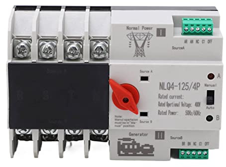 Automatischer Übertragungsschalter mit doppelter Stromversorgung, AC 400 V, 4P, 20 A/32 A/50 A/63 A/80 A/100 A, ATS, PC, automatischer Kippschalter für kommunale Elektrizität, UPS, Wechselrichter