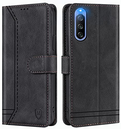 GoodcAcy Handyhülle für Sony Xperia 10 IV Hülle Handyhülle Leder Klappbar Schutzhülle Tasche Wallet Brieftasche Cover Flip Case für Sony Xperia 10 IV Klapphülle Schwarz