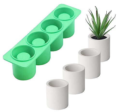 Nexoria Silikon-Pflanzgefäßform, Mini-runde Sukkulenten-Pflanzgefäß-Form Zement-Pflanztopf Silikonformen runde Blumentöpfe Harzformen Beton Topfformen für Heimwerker hausgemachte (Typ A)