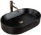 Rea Aufsatzwaschbecken Nadia Stone Black Matt Waschtisch Handwaschbecken Waschschale Waschbecken für Badezimmer aus hochwertiger Keramik 610 x 385 x 120 mm (schwarz matt)