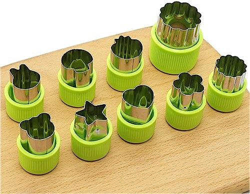 Lot de 9 emporte-pièces pour légumes et fruits pour enfants, pour sandwich, pâtisserie, déjeuner, fête, anniversaire, décoration alimentaire