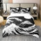 100% Bio Baumwolle Fuji Berg Bettbezug für Jungen Mädchen,Japanische Kunst Bettwäsche Set 135x200,Ozeanwellen Marine Tröster Abdeckung,Japan Ukiyo-E Bett Sets mit1 Kissenbezug Schlafzimmer Dekor