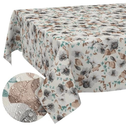 Tischdecke aus Stoff Textil abwaschbar Tischwäsche Tischtuch Baumwolle Polyester Silvia 160x140cm In-/Outdoor Tischdecke