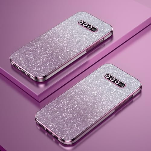 Verlaufsglitzer Elektroplattierte Transparente Hülle Kompatibel mit Samsung Galaxy S10 Case TPU Schlankem StoßFestem Handyhülle