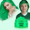 COLAYERIST Green Temporary Hair Dye Wax Washable，Temporary Hair Colour Spray for kids, Hair Makeup Paint Wax for Parties or Cosplay, Hair Coloring Products No Messy