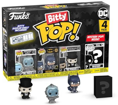 Funko Bitty Pop! Batman 85th - Freeze 4PK E una Mini Figura Misteriosa a Sorpresa - 0.9 Inch (2.2 Cm) - DC Comics da Collezione - Ripiano Espositivo Impilabile Incluso - Idea Regalo