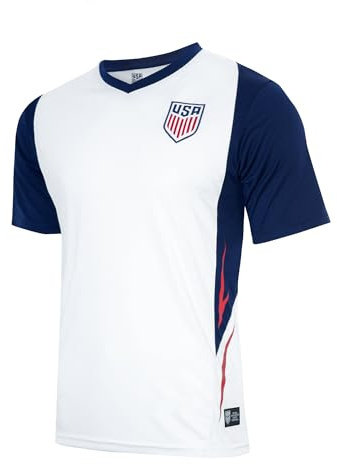 Icon Sports Unisex's Official Us Soccer Federation Game Day T-Shirt Adult, Shattered 2.0 | White, L