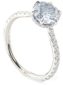KnSam Ring 14 Karat 585 Weiß Gold, Klassiker Bohrer Reihe Stein Eheringe mit Aquamarin 1ct Hellblau in Ovalschliff, 14K Gold Pärchen Ringe Bandringe Echte Goldschmuck