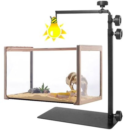TEMU-SC Reptile Lamp Stand, Reptilienlampenständer für Habitatkäfig, stütze für reptilenterrarium-lichtständer, Support réglable en forme de dôme pour reptile(41 à 95 cm)