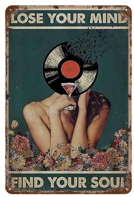 YYHMKBYY Vintage Blechschilder Musik Old School Hiphop Lose Your Mind Find Your Soul Metallschild Dekor Blech Aluminiumschild Wandkunst Metallposter für Küche Bar Cafe Garage ，30 x 40 cm-1