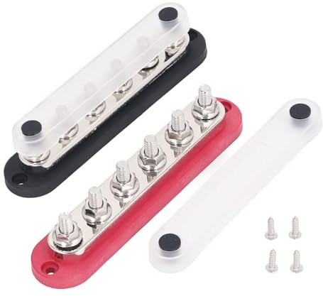 300-A-Sammelschienen-Anschlussblock, M8-Bolzen-Stromverteilungsblock mit Abdeckung, Batterie-Sammelschiene, DC12V-48V-Marine-Sammelschiene, Anschlussbolzen für Automobile, Autos,
