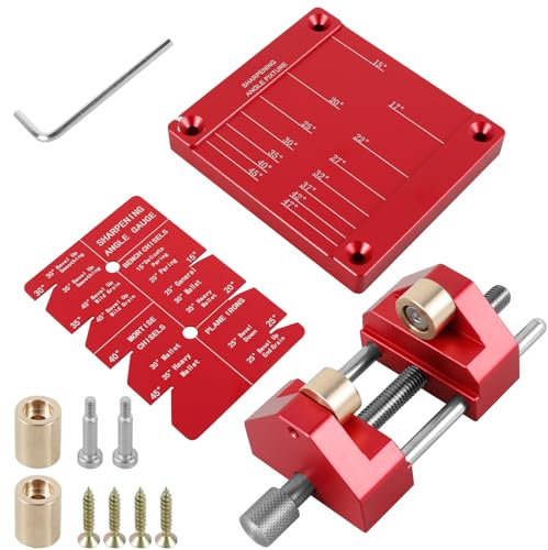 US Levigatura Strumento Guida In Lega di Alluminio Scalpello Affilatura Jig Regolabile Lavorazione Del Legno Temperamatite Staffa Angolo Fixture Scalpello Legno Affilatura Holder con Rullo per