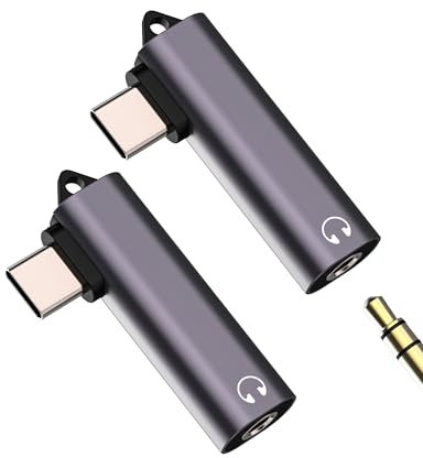 USB C Auf 3.5mm Kopfhörer Adapter(2 Stück) AUX Mikrofon Audio Jack für Apple iPhone 15 DAC Auto Kopfhöreranschluss Anschluss Type-C Klinkenstecker Kabel Splitter Dongle Kompatibel für Samsung tp-3.5