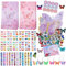 Lvefyti 134 Stück Schmetterling Party Mitgebsel für Mädchen, Kindergeburtstag Geschenkset mit Schlüsselanhänger, Armband, Aufkleber & Einladungskarten