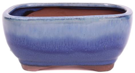 Bonsai - Schale eckig 16.5 x 13 x 7.5 cm, hellblau/blau 22133