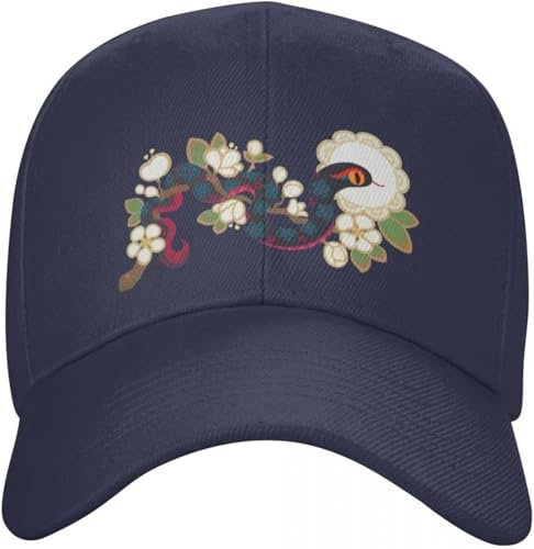RYVOWETP Baseballkappe Snapback Sonnenhut Schlange und Blumen 2 Baseball Cap Designermütze Solarmütze Thermo Visier Trucker Hüte für Männer Frauen Geschenk
