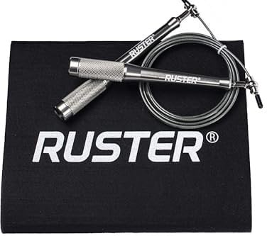 RUSTER Corda per saltare SpeedofLight - Corda per crosstraining regolabile con manico in alluminio e cavo 3m per allenamento intenso