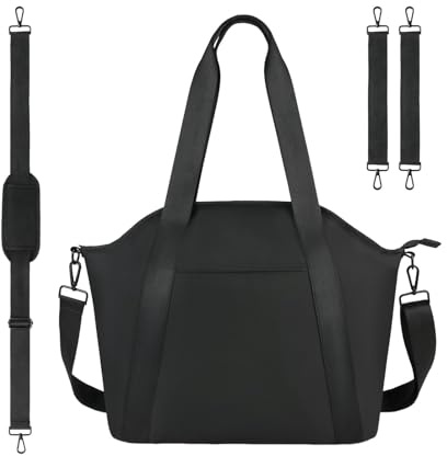 Wasserdichte Wickeltasche aus PU-Leder - große Kinderwagentasche mit 6 Innentaschen, Babyflaschen-Organizer und -Aufbewahrung, perfekt für Outdoor-Reisen, Schwarz