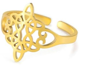 Gu Feng Personalidad Anillo de nudo de bruja de acero inoxidable con apertura ajustable para anillos femeninos